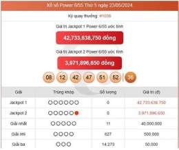 giao diện app kết quả xổ số power 6 55