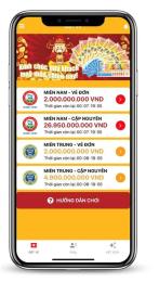 giao diện app mua xổ số truyền thống online