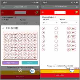 giao diện app mua xổ số vietlott online