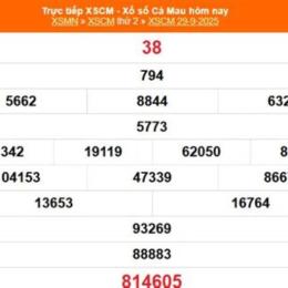 xổ số cà mau 29 tháng 09