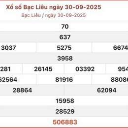 xổ số đài bạc liêu 30 ngày