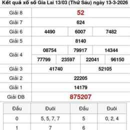 xổ số gia lai ngày 13 tháng 3