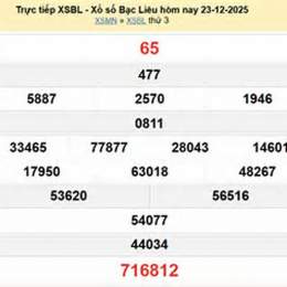 xổ số kiến thiết bạc liêu ngày 23 tháng 6