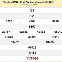 xổ số kiến thiết tây ninh ngày 30 tháng 04