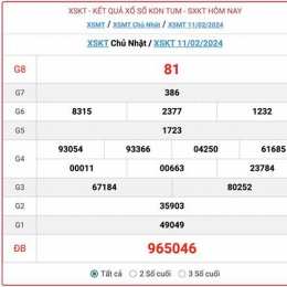 xổ số kon tum chủ nhật hôm nay