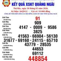 xổ số quảng ngãi 30 ngày gần nhất