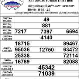 xổ số thừa thiên huế 30 ngày trước